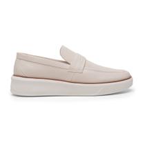 Sapato Mocassim Loafer Masculino Casual Branco Off White Moderno Elegante Oxford