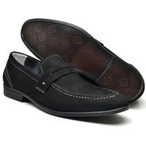 Sapato Mocassim Loafer Santarém Reta Oposta - 3042 - Preto