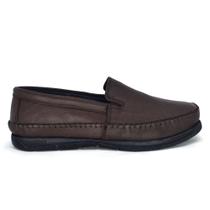 Sapato Mocassim Masculino Couro com Elástico Lateral