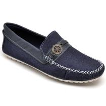 Sapato Mocassim Masculino Jeans Bico Redondo Conforto Macio Sapato Mocassim Masculino Jeans Bico Redondo Conforto Macio