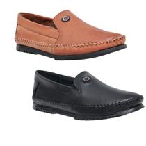 Sapato Mocassim Masculino KIT 2 PARES Casual Social de Couro Confortável 37 ao 44 Sapato Mocassim Masculino KIT 2 PARES Casual Social de Couro Confortável 37 ao 44