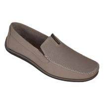 Sapato Mocassim Masculino Pegada Couro Bege Areia 141605-05