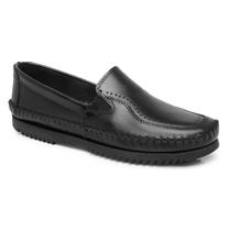 Sapato Mocassim Masculino Social Loafer Confortável Casual Básico Preto Sapatilha Couro
