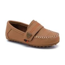 Sapato Mocassim Menino Infantil Klin Curumim Taupe