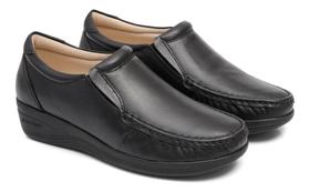 Sapato Mocassim Ortopédico Feminino Conforto De Couro confort 33 ao 40