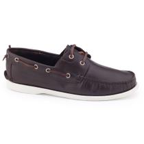 Sapato Mocassim Samello Deckshoes London 04 Couro costurado