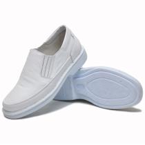 Sapato Mocassim Social Branco Casual Médico Saúde Enfermagem