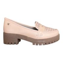 Sapato Mocassim Tratorado Mississipi Feminino Q8554 Bege