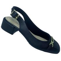 Sapato Modare Conforto Salto Baixo Fivela Dourada - 41958 Sapato Modare Conforto Salto Baixo Fivela Dourada - 41958
