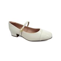 Sapato Moleca Boneca Salto Baixo 5795.103 Branco Off