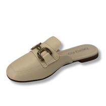 Sapato mule beira rio detalhe em dourado