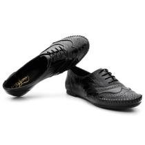 Sapato Oxford Couro Feminino Brogue Verniz Leve Conforto Sapato Oxford Couro Feminino Brogue Verniz Leve Conforto
