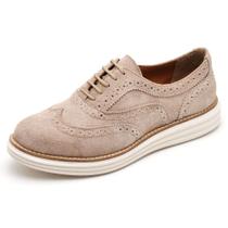 Sapato Oxford Feminino Camurça Com Cadarço Casual Salto Baixo Palmilha EVA Sapato Oxford Feminino Camurça Com Cadarço Casual Salto Baixo Palmilha EVA
