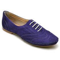 Sapato Oxford Feminino Couro Cadarço Liso Dia a Dia Casual Sapato Oxford Feminino Couro Cadarço Liso Dia a Dia Casual