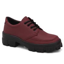 Sapato Oxford Feminino Mocassim Salto Tratorado Confortável