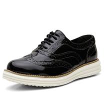 Sapato Oxford feminino Pierrô couro verniz legítimo cor preto Sapato Oxford feminino Pierrô couro verniz legítimo cor preto