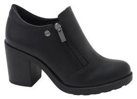 Sapato Oxford Feminino Quiz Salto Alto Preto Ziper 61-1792