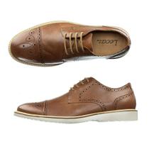 Sapato Oxford Fino Casual Masculino Couro Com Detalhes Sola Macia de Borracha