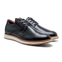 Sapato Oxford Masculino Casual Couro Cadarço Conforto