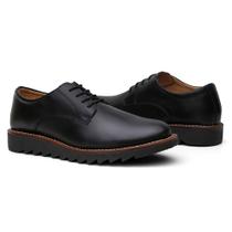 Sapato Oxford Masculino Couro Loafer Confort Sola Alta Moderno