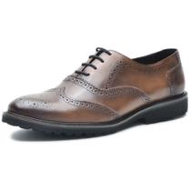 Sapato Oxford Masculino Couro Texturizado Palmilha EVA