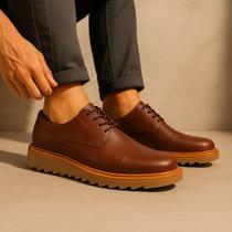 Sapato Oxford Social Masculino Solado Tratorado Em Couro Eco Design Arrojado