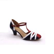 Sapato Para Dança Feminino Marlines 6508 - MARINHO / BRANCO / VERMELHO - 34 Sapato Para Dança Feminino Marlines 6508 - MARINHO / BRANCO / VERMELHO - 34