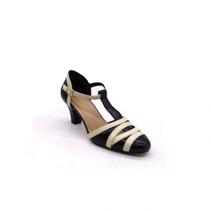 Sapato Para Dança Feminino Marlines 6508 - PRETO / PORCELANA - 35