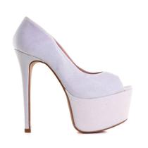 Sapato Peep Toe Feminino Noivas Branco 1610098