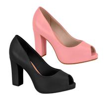 Sapato Peep Toe Meia Pata Feminino Beira Rio Sapato Peep Toe Meia Pata Feminino Beira Rio