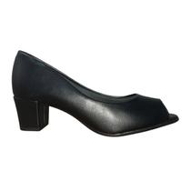 Sapato Peep Toe Salto Bloco Médio Feminino Beira Rio 4777.400 Preto