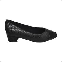 Sapato peep toe usaflex couro ortopedico social AA2708