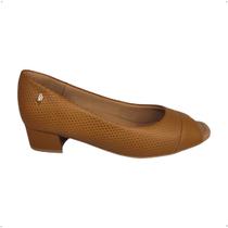 Sapato peep toe usaflex couro ortopedico social AA2708