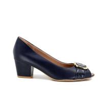 Sapato Peep Toe Usaflex Feminino Salto Bloco Confortável