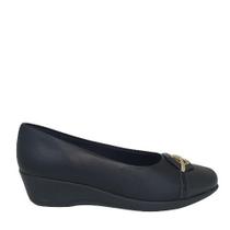 Sapato Piccadilly Anabela Preto 143205-6 Sapato Piccadilly Anabela Preto 143205-6