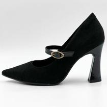 Sapato Piccadilly Boneca em Camurça Salto Alto Feminino Sapato Piccadilly Boneca em Camurça Salto Alto Feminino
