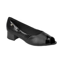 Sapato Piccadilly Conforto Peep Toe P/ Joanete Preto 114018