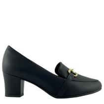 Sapato Piccadilly Loafer Feminino Salto Bloco Conforto