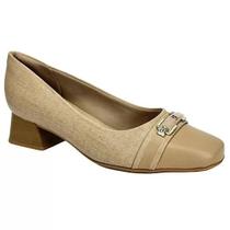 Sapato Piccadilly Nude Claro Salto Baixo Ref.: 160077-1