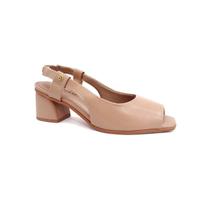 Sapato Piccadilly Peep Toe Salto Bloco 715019 Nude Claro