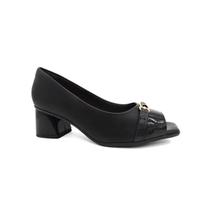 Sapato Piccadilly Peep Toe Salto Bloco 715020 Preto Sapato Piccadilly Peep Toe Salto Bloco 715020 Preto
