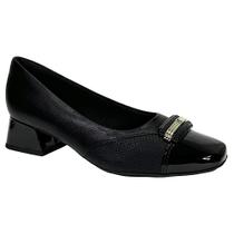 Sapato Piccadilly Scarpin Bico Quadrado 160078 Preto Sapato Piccadilly Scarpin Bico Quadrado 160078 Preto