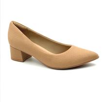 Sapato Piccadilly Scarpin Salto Baixo Nude 739015