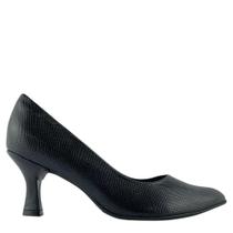 Sapato Piccadilly Scarpin Salto Fino Conforto Preto