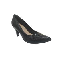 Sapato Piccadilly Scarpin Verniz Serpente Feminino Ref:745035