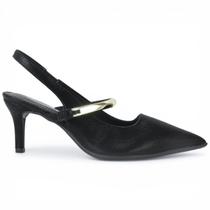 Sapato Piccadilly Slingback 772001 Salto Médio Napa Stretch
