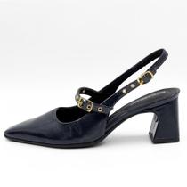 Sapato Piccadilly Slingback em Verniz Salto Bloco Feminino Sapato Piccadilly Slingback em Verniz Salto Bloco Feminino