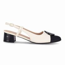 Sapato Piccadilly Slingback Salto Médio - Feminino - Branco