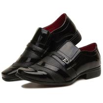 Sapato preto verniz social masculino estilo italiano Sollano ref 104 tamanho 37 ao44