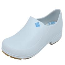 Sapato Profissional Antiderrapante Para Trabalhar em Cozinha, Limpeza, Enfermagem Monseg Babuche EPI Branco